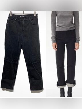 Black High-Rise Straight Jeans